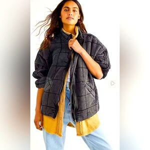 Free People Quilted Dolman Jacket Large